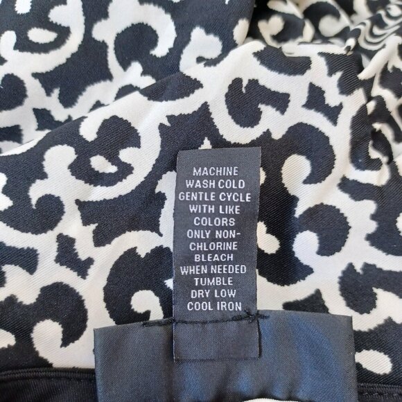 INC International Concepts Tunic Top Black White Ruffle Sleeve Womens Medium - Picture 10 of 13